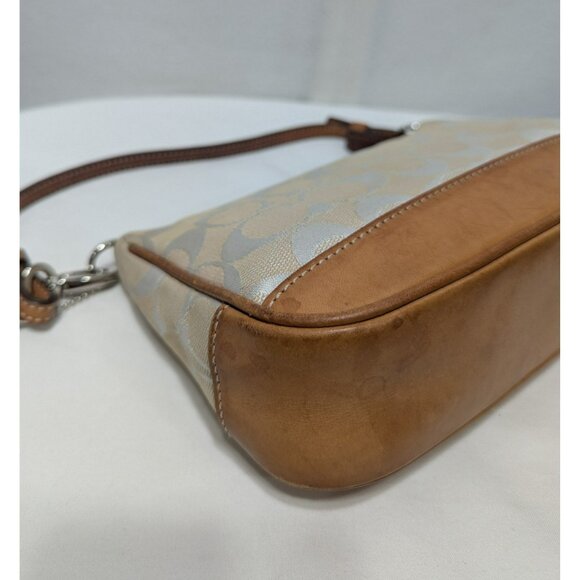 SOLD***Vintage Coach Signature Demi Mini Shoulder Bag Canvas Leather Cream 6094 - Picture 10 of 12